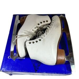 Riedell 133 Diamond Figure Skates Size 6 M White Leather Club 2000 Blades Box